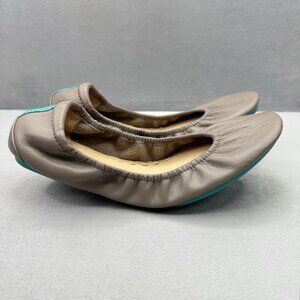 Tieks by Gavrieli Womens Size 8 Ballet Flats Taupe Folding Full Grain Leather